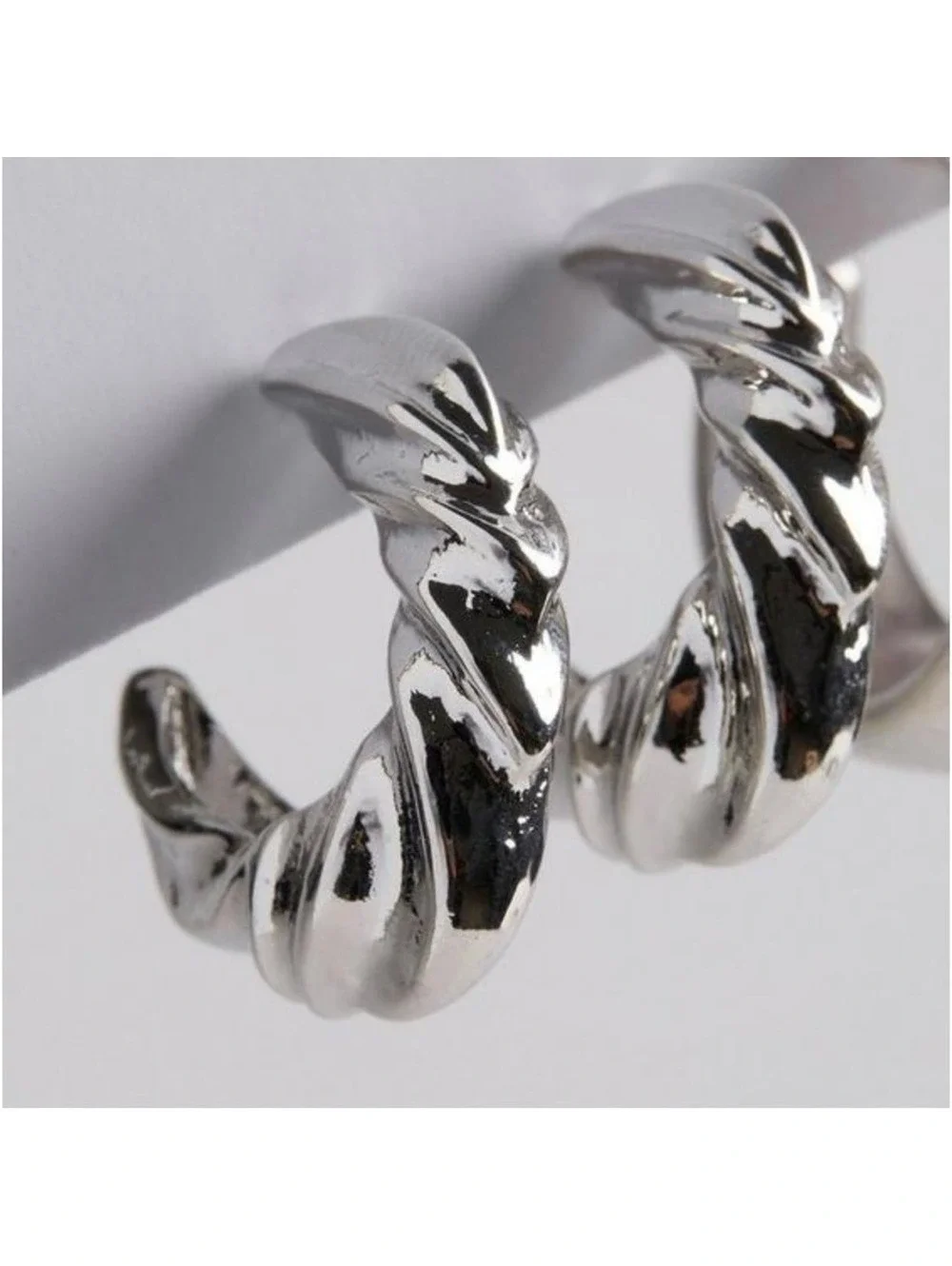 Torrid Silver Hoop Earrings 3 Pair Twisted Ribbed Smooth NEW